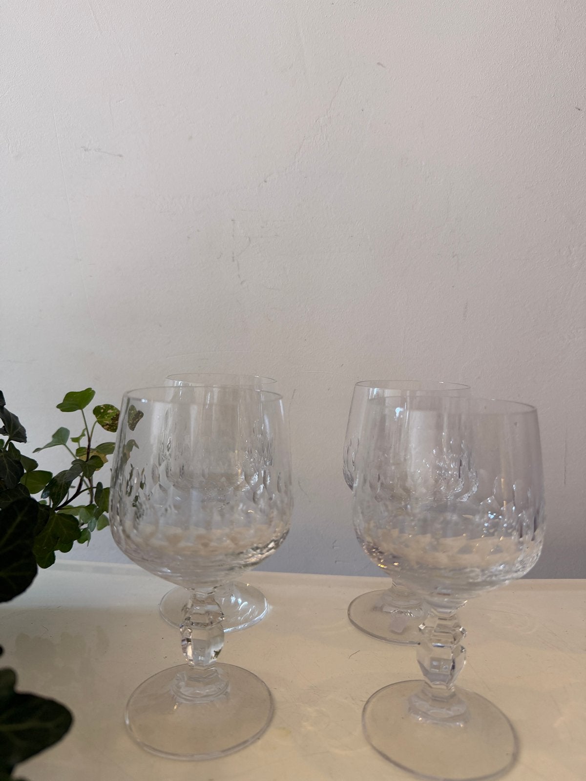 Set van 4 kristallen wijnglazen, Ophalen of Verzenden