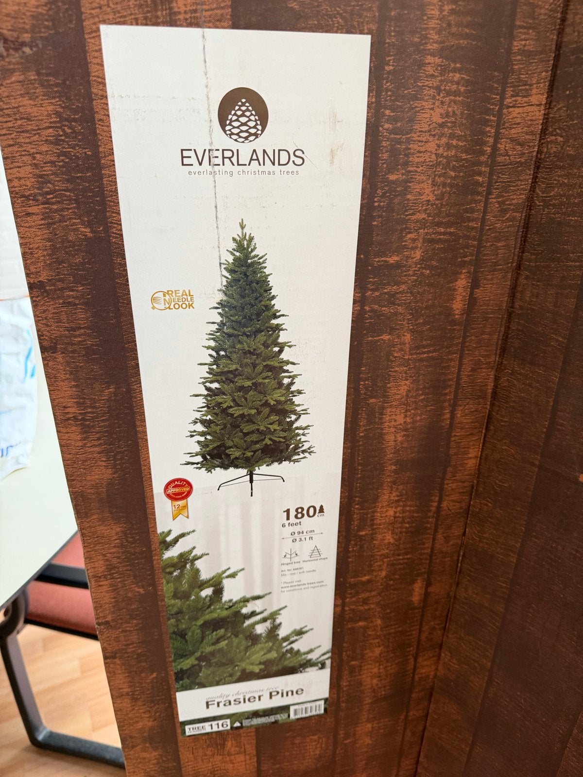 Everlands Frasier Pine kunstkerstboom 180 cm met verlichting, Diversen, Kerst, Ophalen of Verzenden, Zo goed als nieuw