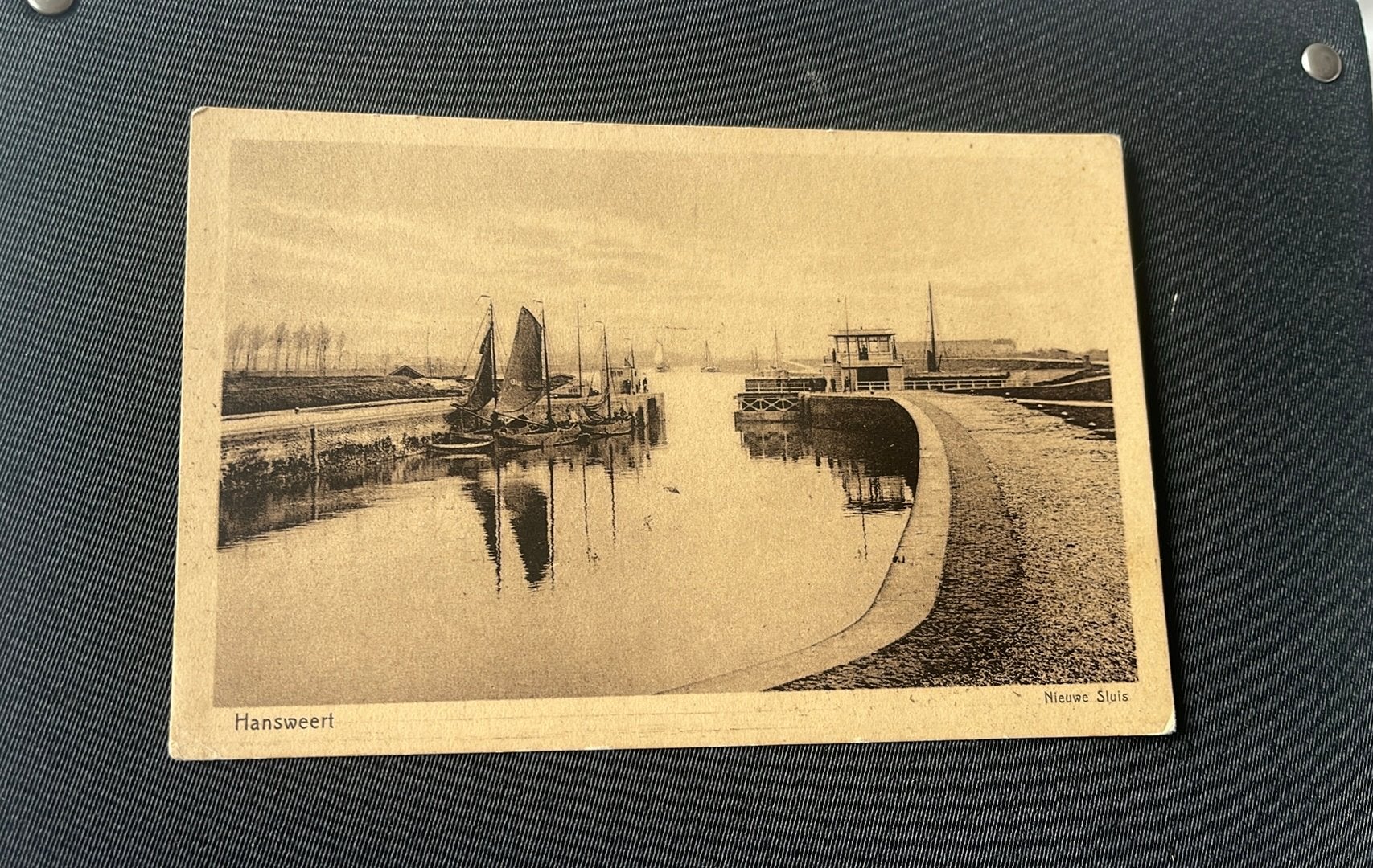Hansweert Sluis met zeilbootjes, Ophalen of Verzenden, Gebruikt, Zeilboot, Kaart, Foto of Prent