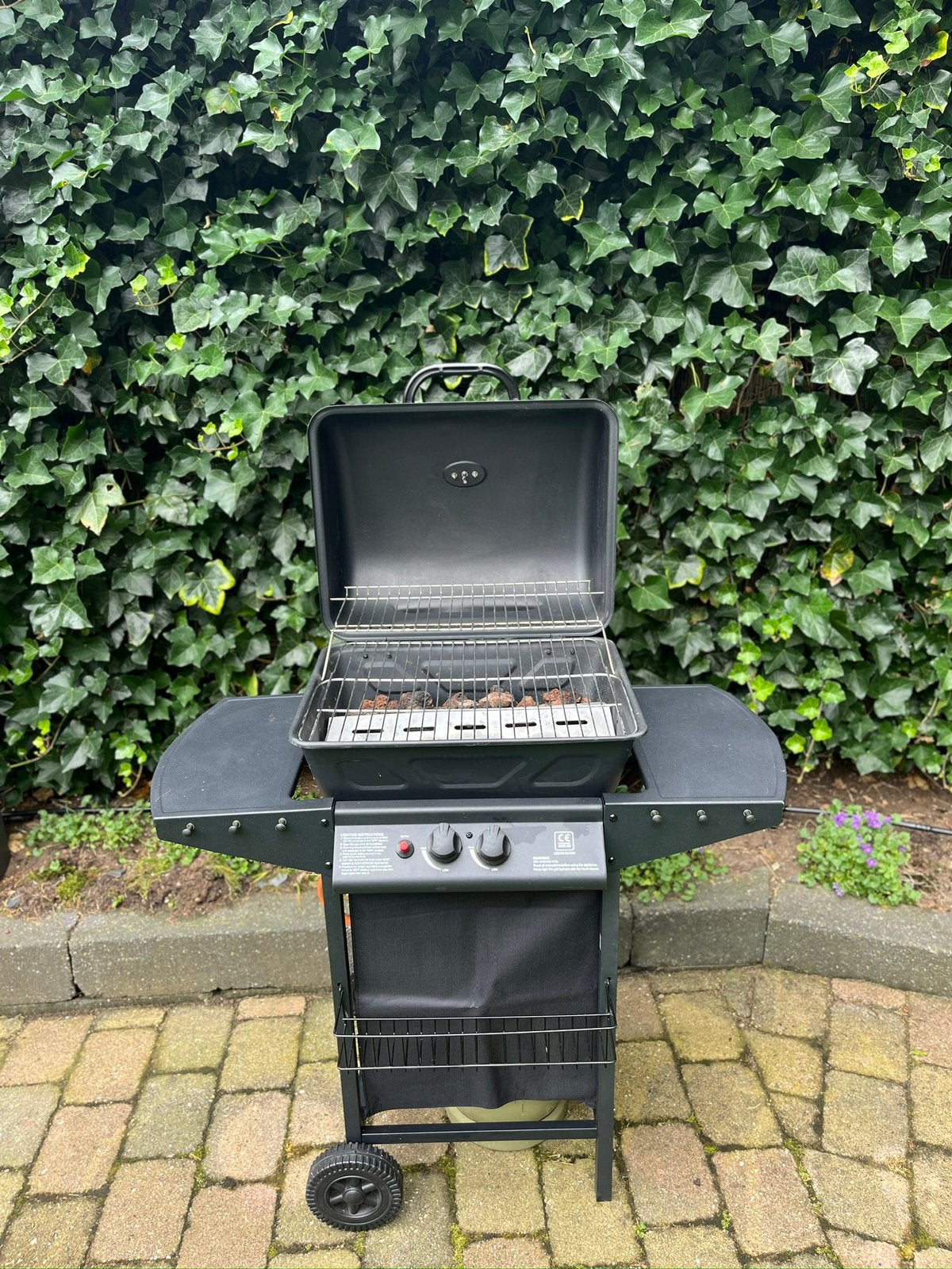 BBQ Gas Barbecue 2-pits Zwart Staal 100 Cm, Ophalen, Zo goed als nieuw