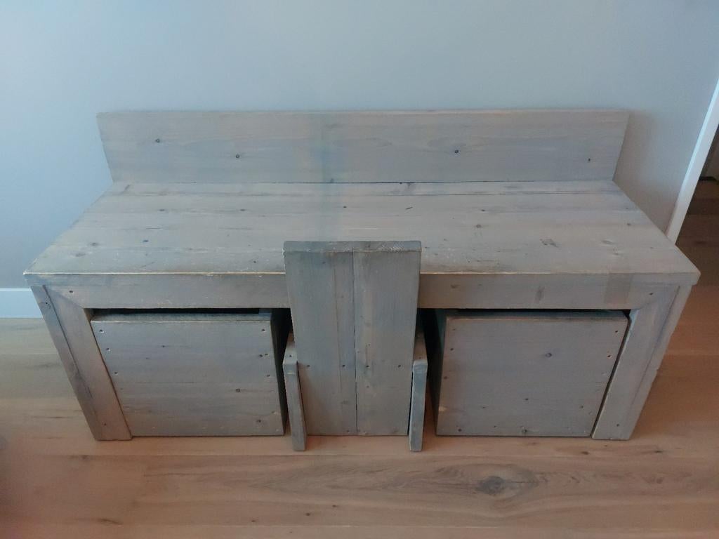 Speelhoek bureau met stoel en opbergbakken, Ophalen, Gebruikt, Tafel
