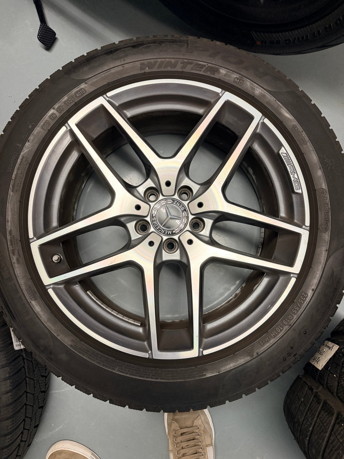 Mercedes GLC AMG 19 inch velgen met Pirelli winterbanden, Gebruikt, Banden en Velgen, Winterbanden, 235 mm