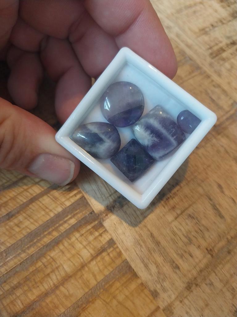 Lot met chevron amethist, Ophalen of Verzenden