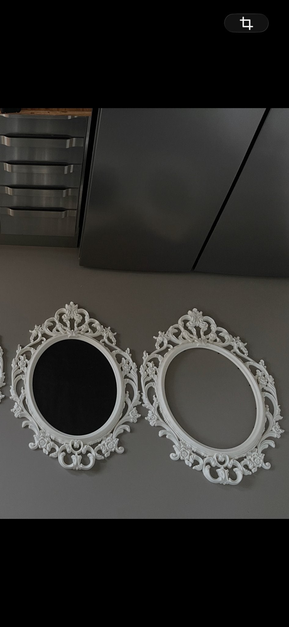 Decoratieve ovale schilderijlijst wit kunststof Ung drill, Huis en Inrichting, Woonaccessoires | Lijsten, Kunststof, Gebruikt