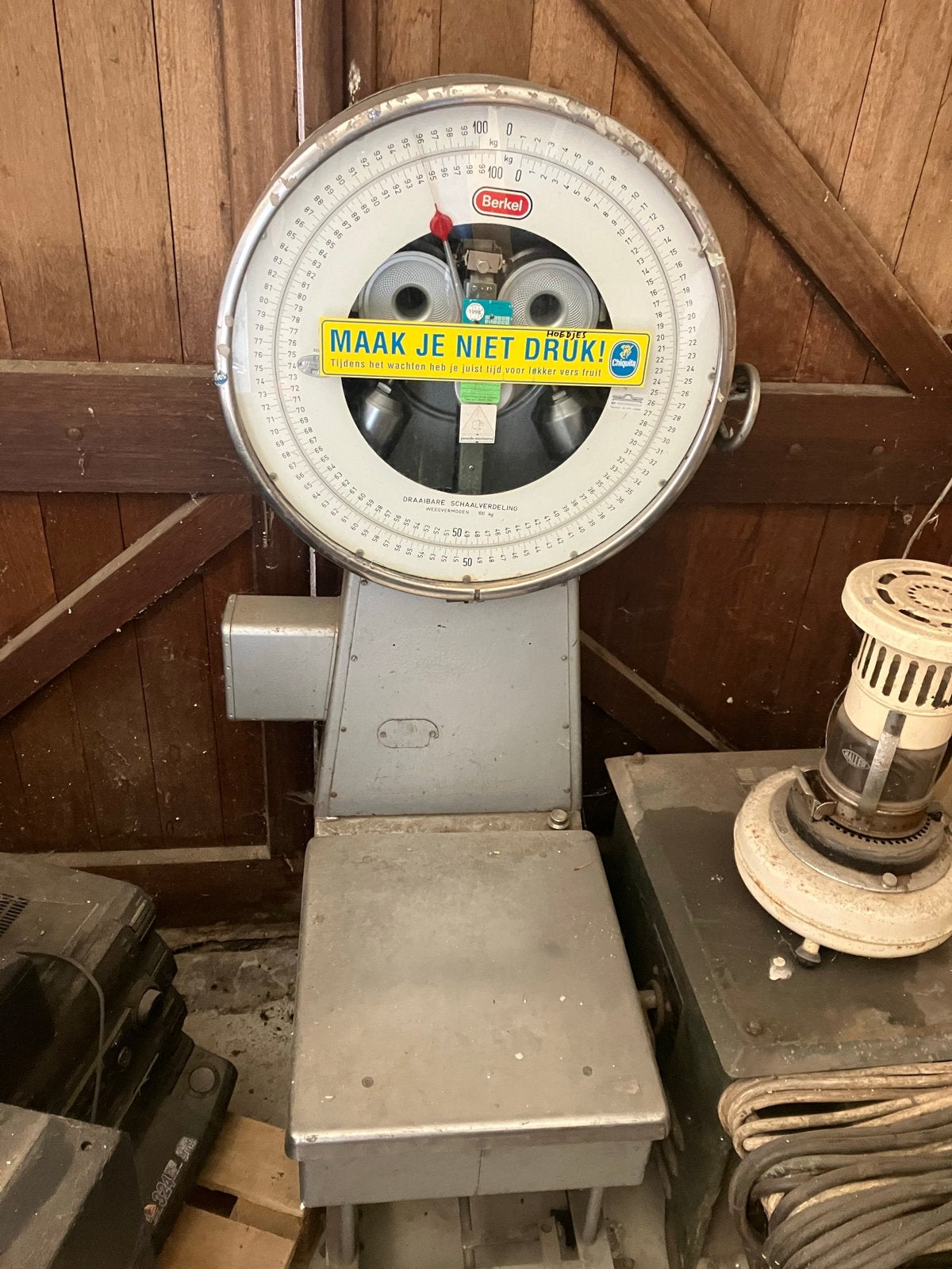 Vintage Berkel Vloerweegschaal - Industriële Weegschaal, Ophalen of Verzenden, Gebruikt, Vloerweegschaal, 200 kg of meer