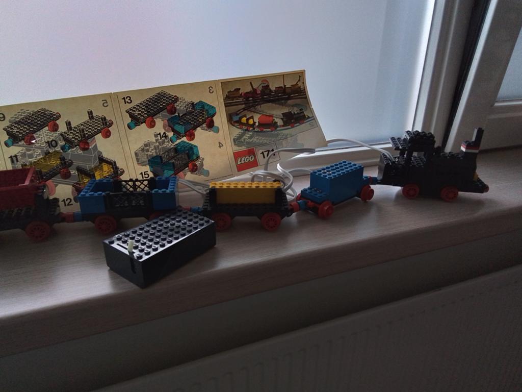 Vintage LEGO Trein met Wagons en Instructies, Gebruikt, Overige thema's, Lego, Ophalen of Verzenden
