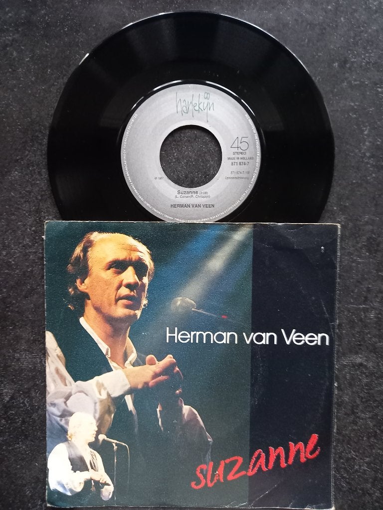 Herman van Veen - Suzanne + Zo vrolijk 1989, Gebruikt, 7 inch, Ophalen of Verzenden, Fotohoes