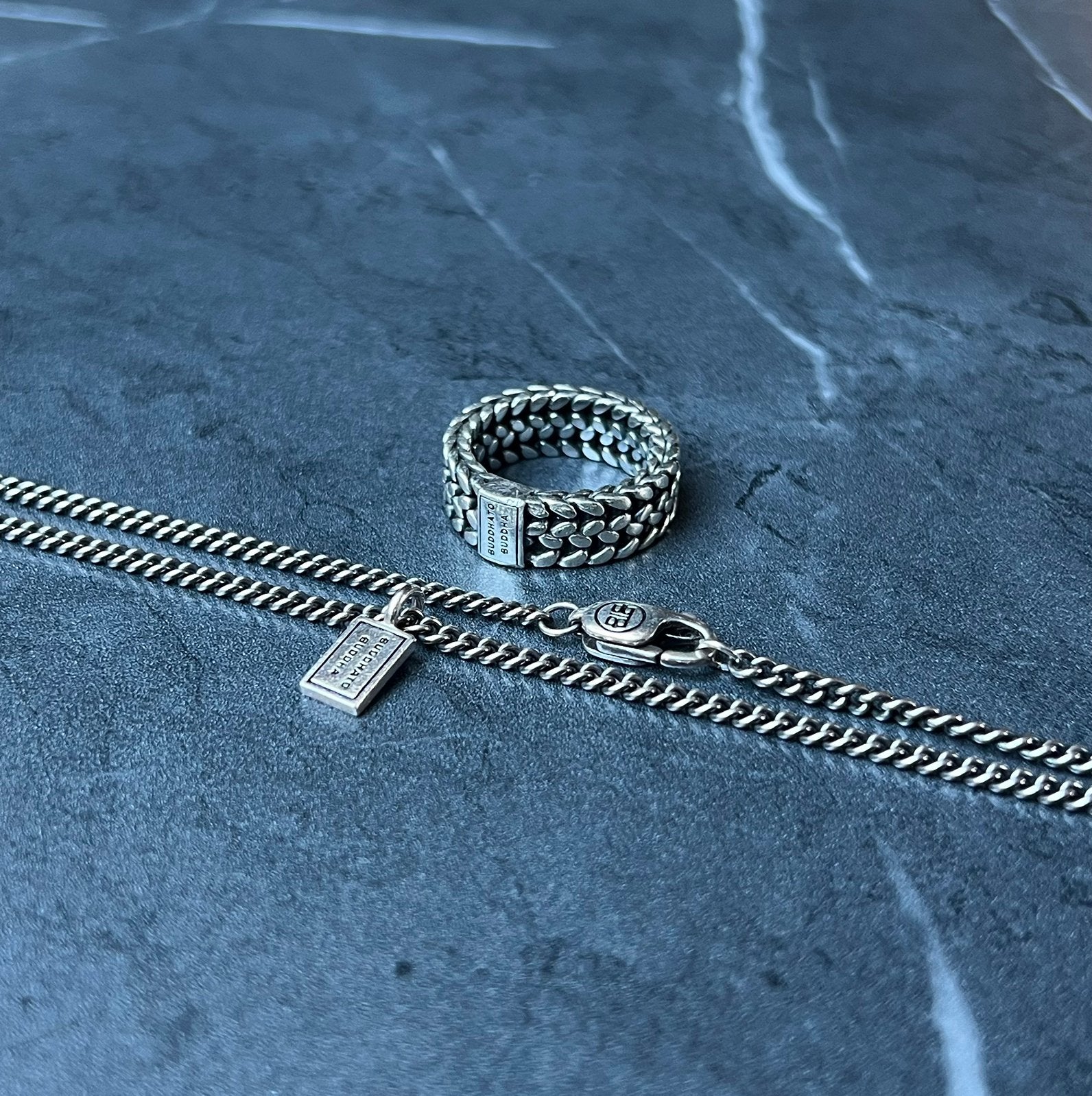 Buddha To Buddha Ketting + Ring, Ophalen of Verzenden, Zo goed als nieuw, Zilver, Overige merken