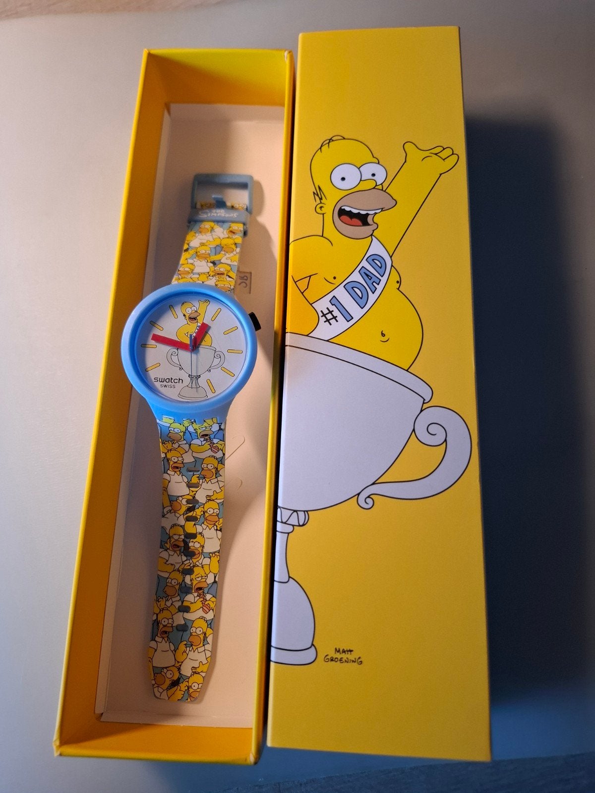 Swatch The Simpsons Homer Simpson #1 Dad Horloge, Kunststof, Polshorloge, Swatch, Nieuw
