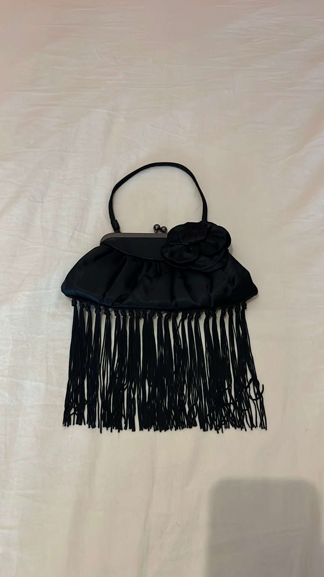 elegante zwarte avondtas van Bijenkorf, Ophalen, Gebruikt, Zwart, Avondtasje