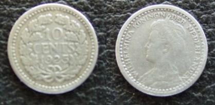 10 cent 1925, Postzegels en Munten, Munten | Nederland, Verzenden, Koningin Wilhelmina, 10 cent, Zilver