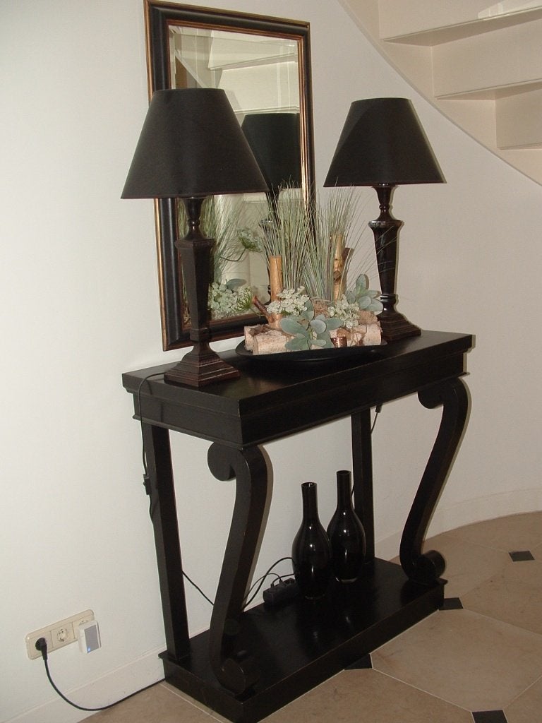 Gorinchem! houten sidetable tafel console solide kwaliteit, Ophalen, 100 tot 150 cm, Zo goed als nieuw, Rechthoekig
