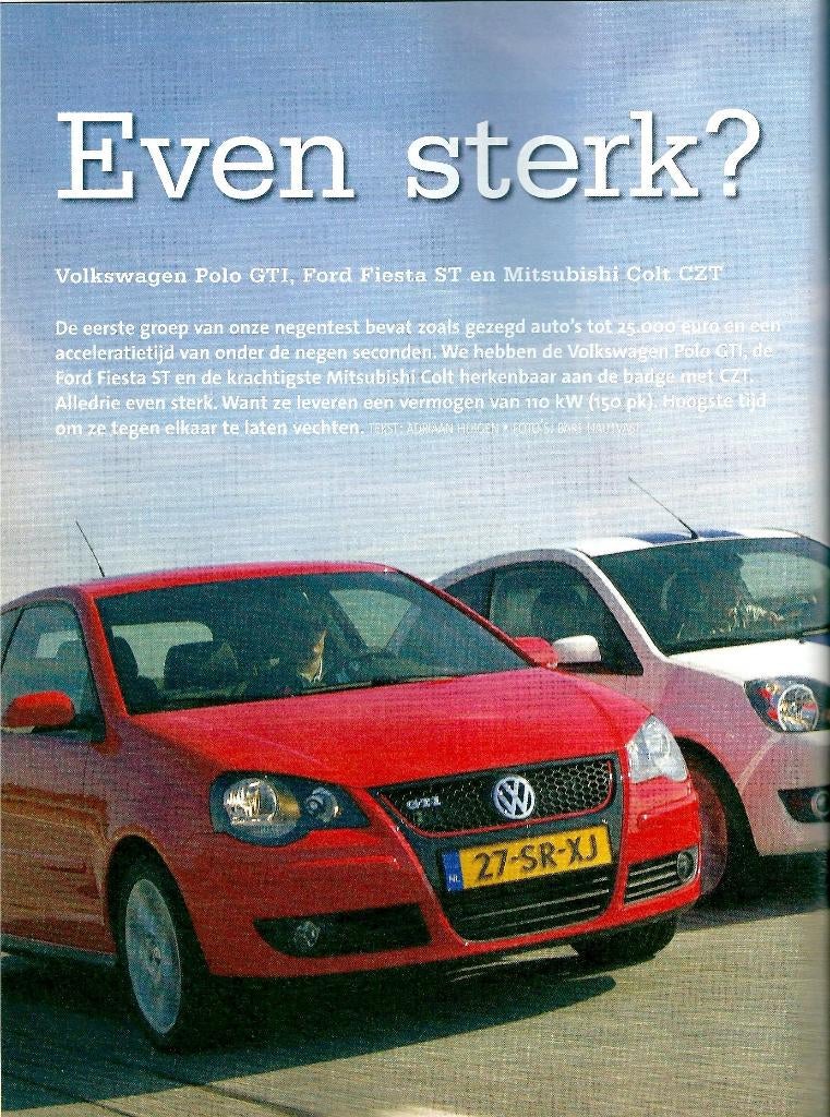 Autokampioen test Polo GTi , Fiesta ST , Colt CZT, Ophalen of Verzenden, Gelezen, Overige merken
