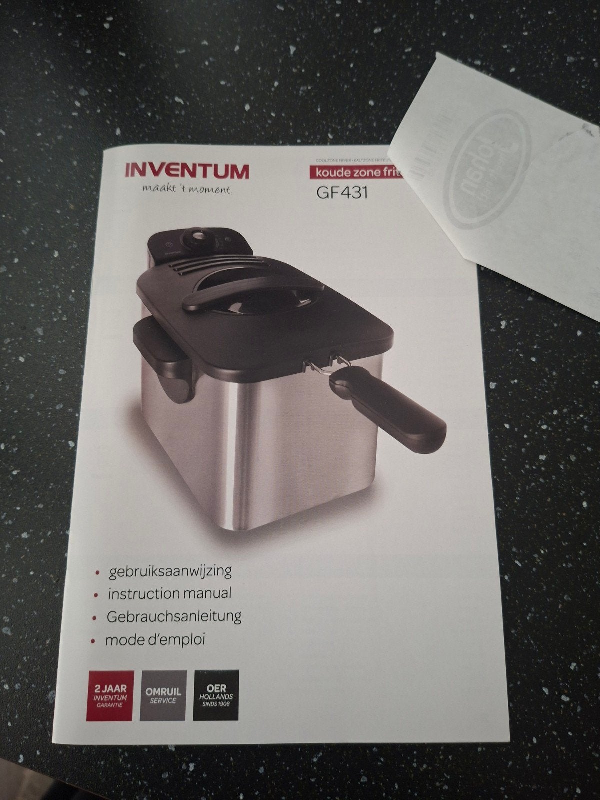 Inventum friteuse 3 liter, weinig gebruikt, 2 tot 3 liter, Ophalen, Gebruikt, Uitneembare binnenpan