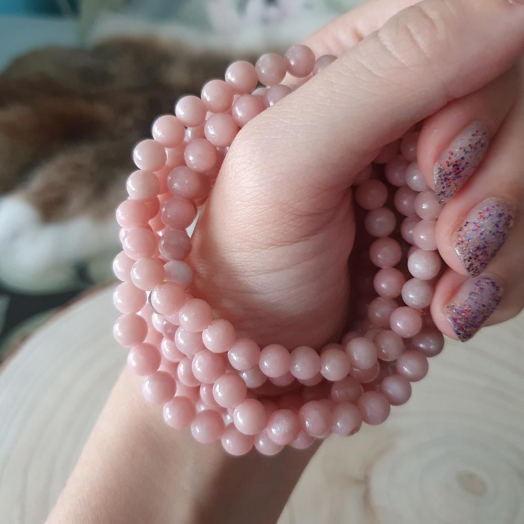 Edelsteen, Roze opal armband 6mm, Sieraden, Tassen en Uiterlijk, Edelstenen, D, Nieuw, Ophalen of Verzenden, D