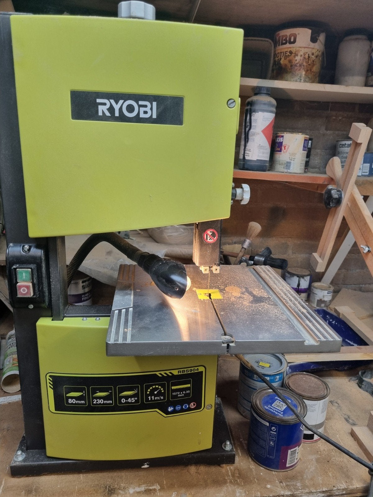 Ryobi RBS904 Lintzaag - Zo goed als nieuw, Doe-het-zelf en Verbouw, Gereedschap | Zaagmachines, 70 mm of meer, 600 tot 1200 watt