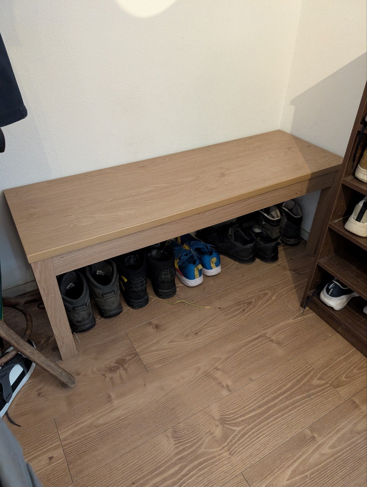 Houten bankje/schoenenrek/tv meubel, Huis en Inrichting, Ophalen, Gebruikt, Eén, Hout