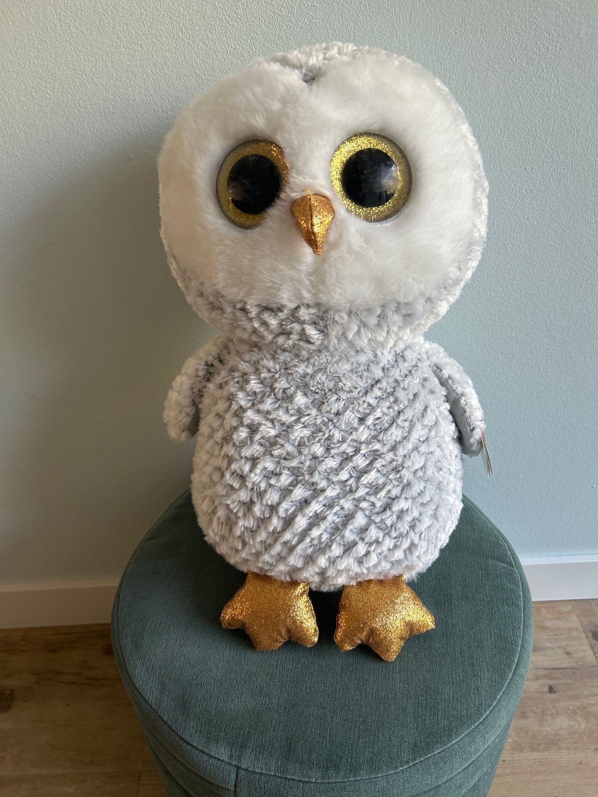 Ty Beanie Boo's Owlette Uil Knuffel - Zo goed als nieuw, Ophalen, Overige karakters, Overige typen, Grijs