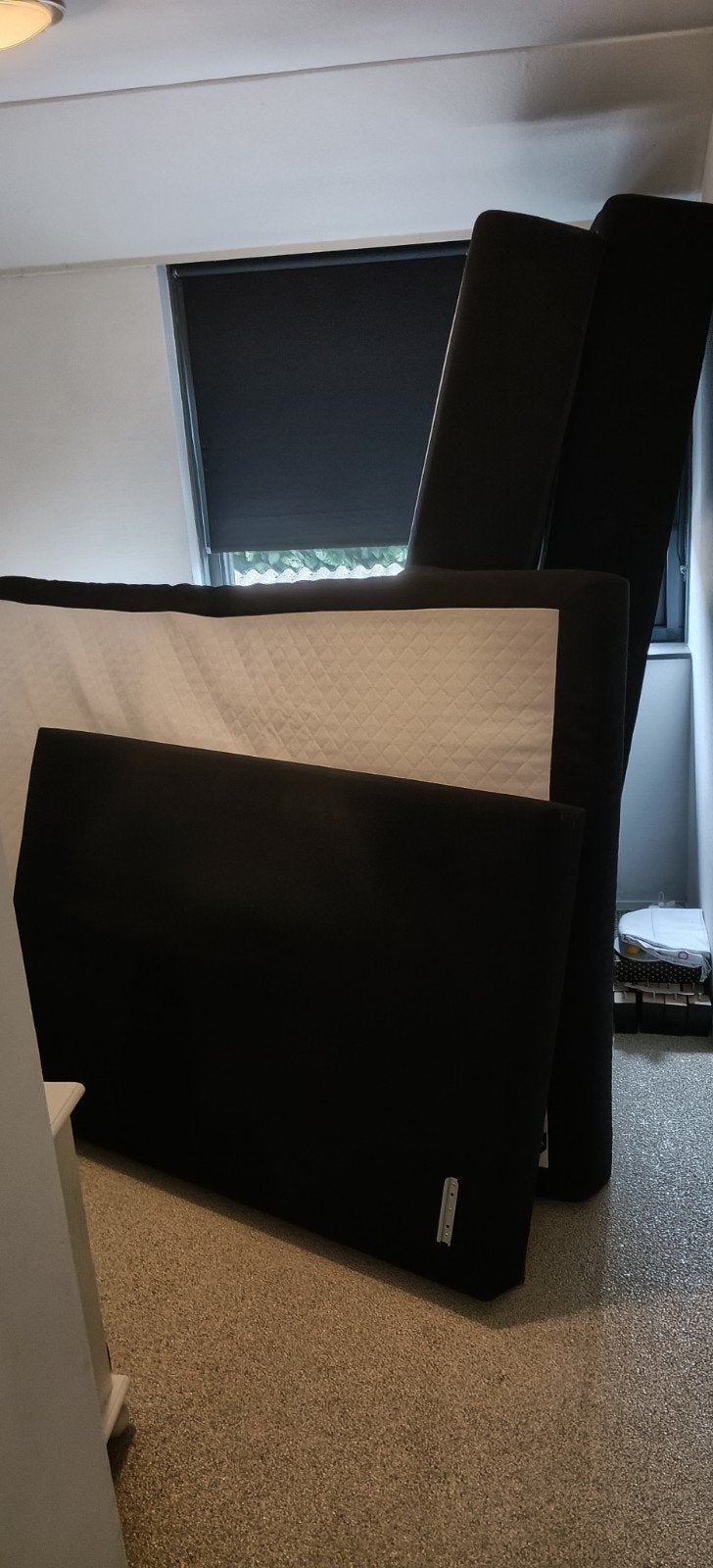 boxspring bed 140x210 cm zwart, Ophalen