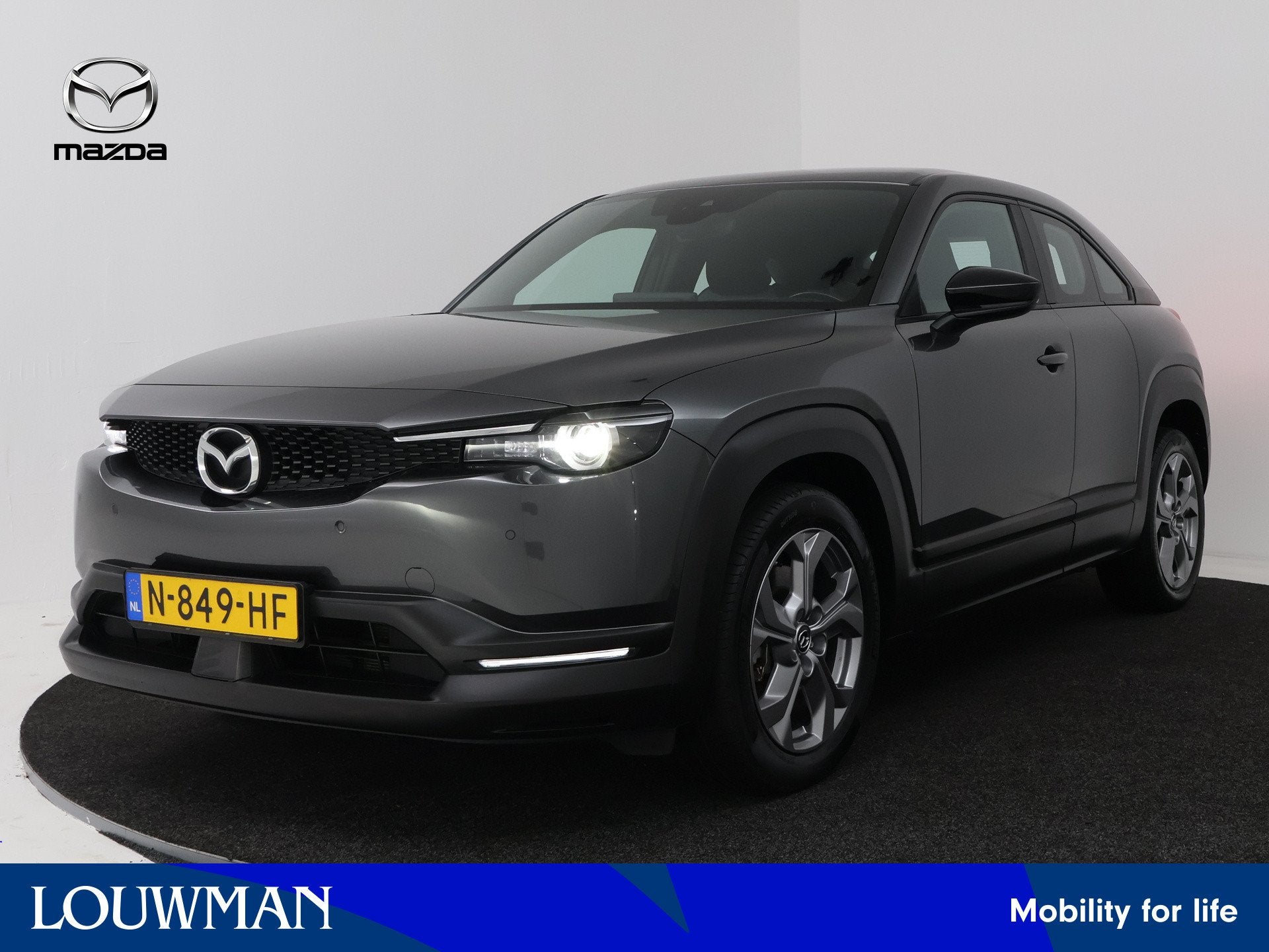 Mazda MX-30 e-SkyActiv 145 36 kWh (bj 2021, automaat), Auto's, Stof, Gebruikt, Zwart, Adaptive Cruise Control
