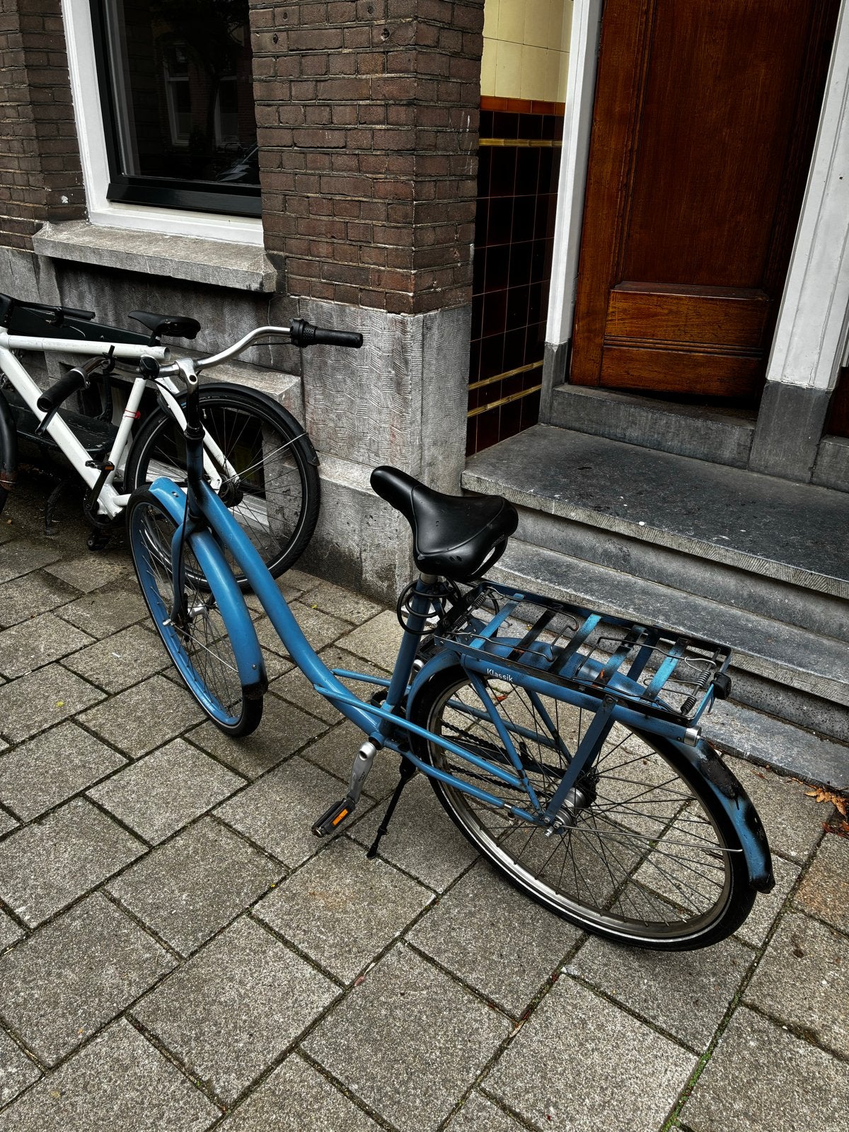 Blauwe stadsfiets met bagagedrager, Overige merken, Velgrem, Versnellingen, Ophalen of Verzenden