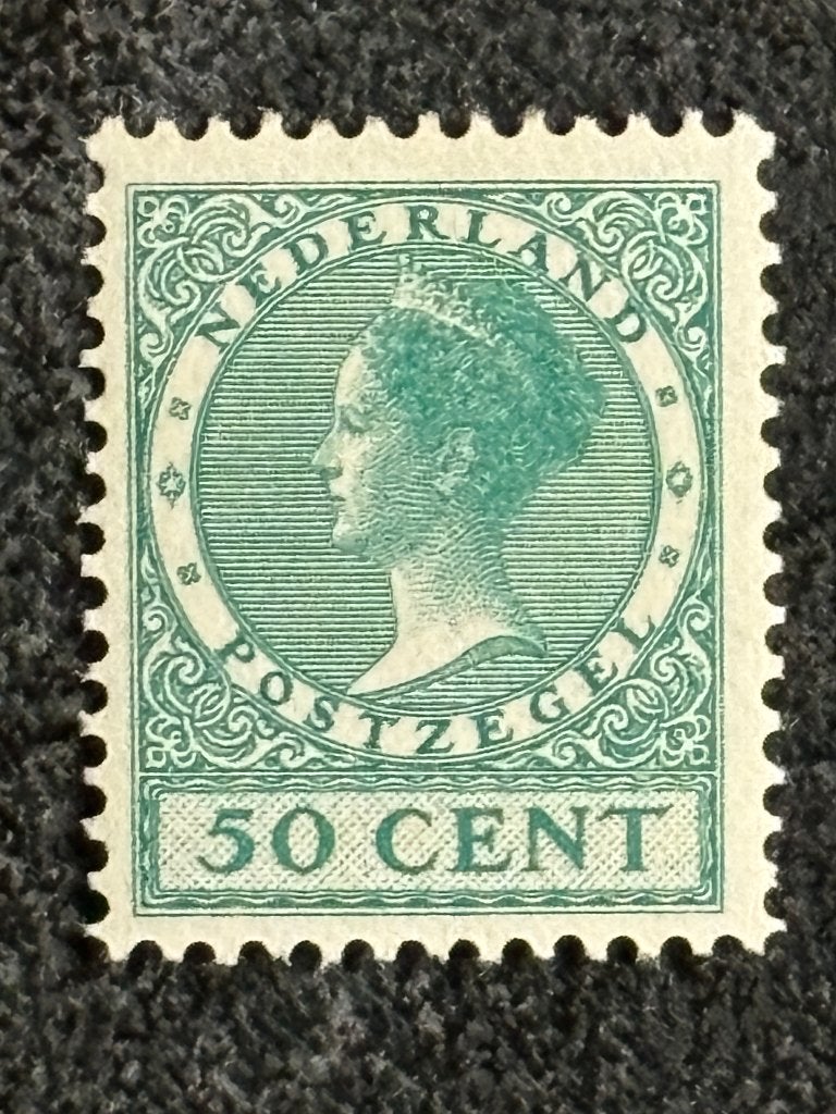 1926 NVPH 197A Wilhelmina Veth met WM 50ct groen Ongebruikt, Ophalen of Verzenden, T/m 1940