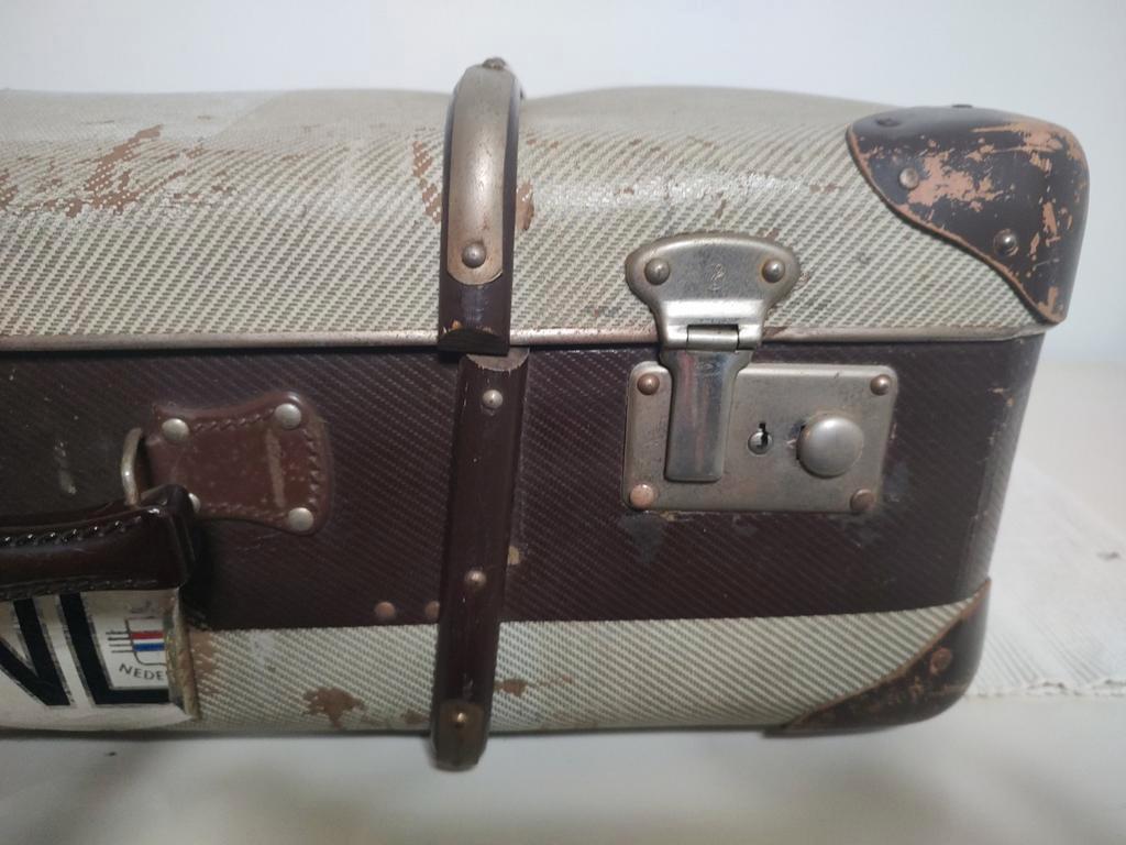 K452 VINTAGE jaren 40 - 50 koffer van geperst karton, Overige materialen, Gebruikt, -, -