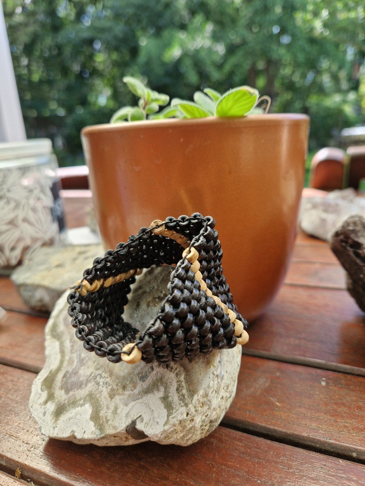 Dames armband elastisch, Ophalen, Zo goed als nieuw, Hout