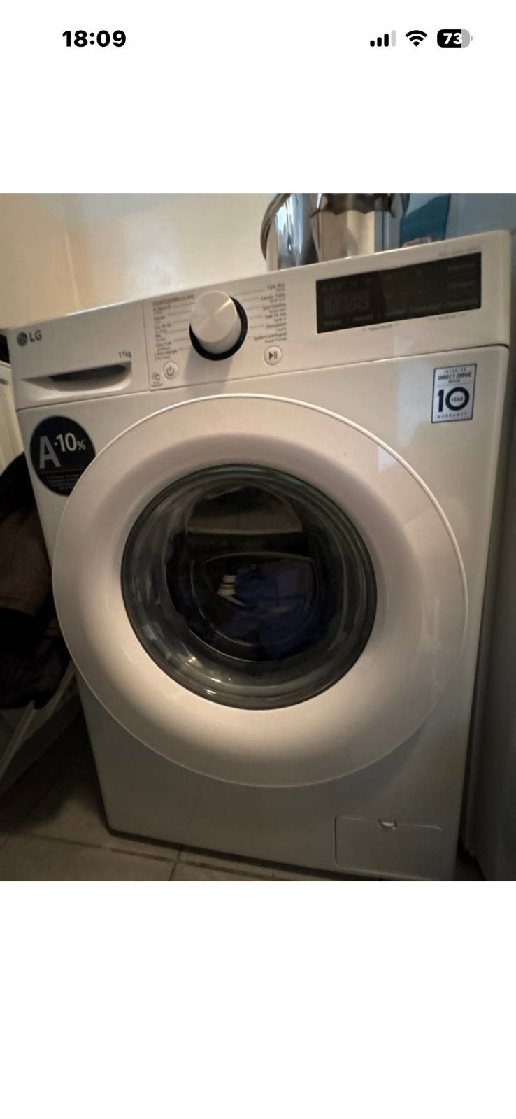 LG Voorlader Wasmachine 11kg A-10% Direct Drive, Witgoed en Apparatuur, Wasmachines, 10 kg of meer, Ophalen of Verzenden, 85 tot 90 cm