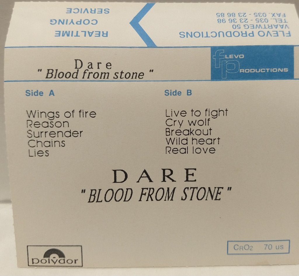 Dare - Blood from Stone promo cassette, 1 bandje, Ophalen of Verzenden, Zo goed als nieuw, Origineel