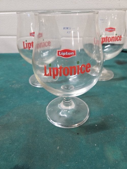 liptonice glazen 4 x originel, Ophalen of Verzenden, 'T Olde Gre-j, Info@toldegrej.nl, Endepoelstraat 20f Didam