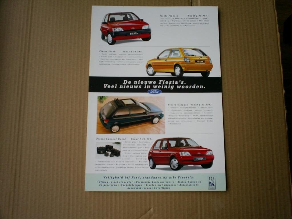 Ford Fiesta o.a. GT / XR 2i + Prijzen 12 / 1994 2 pag., Verzenden, Zo goed als nieuw, Ford