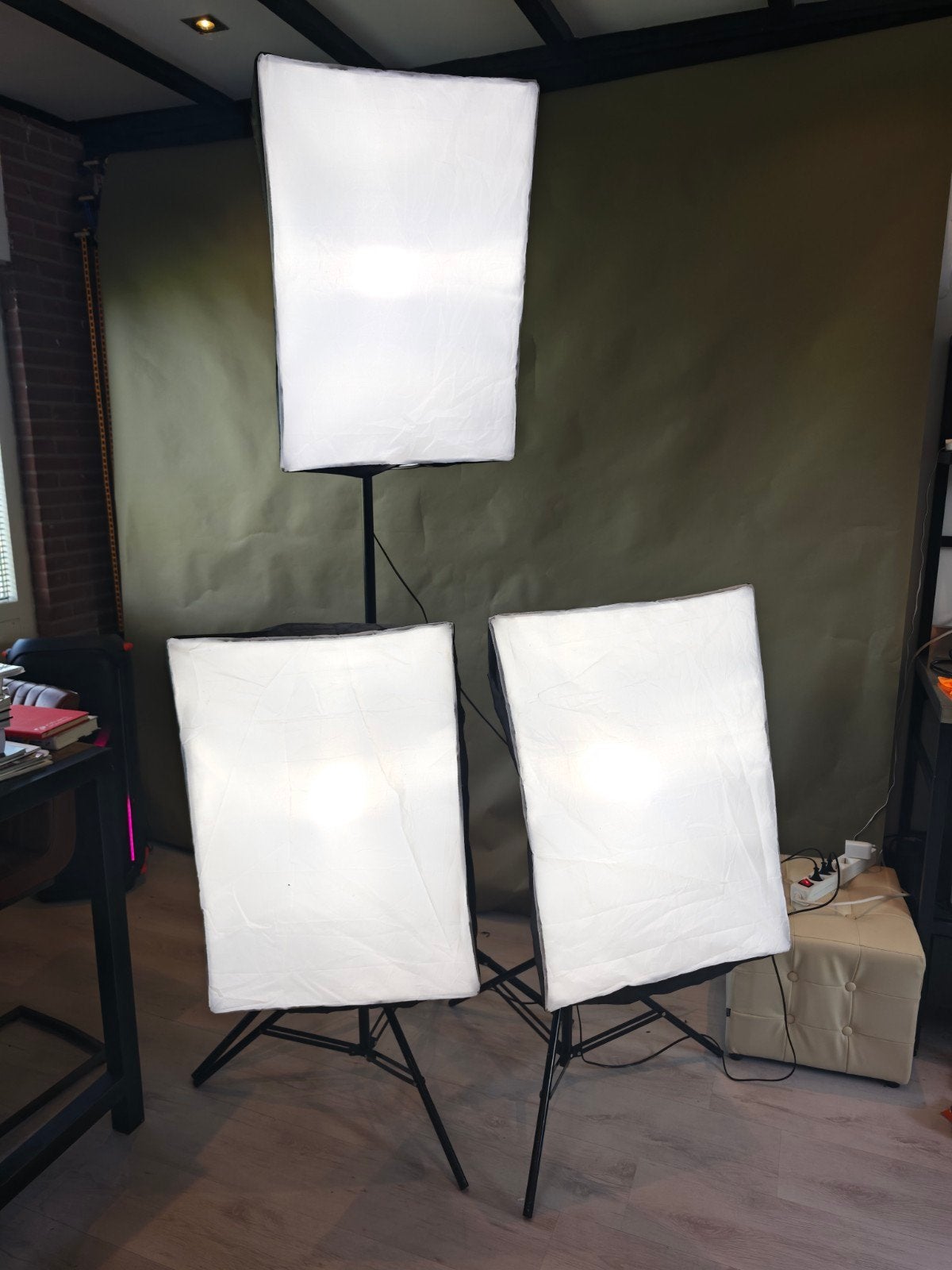 Bresser continue lampen set (3 stuks) met softboxen, Ophalen