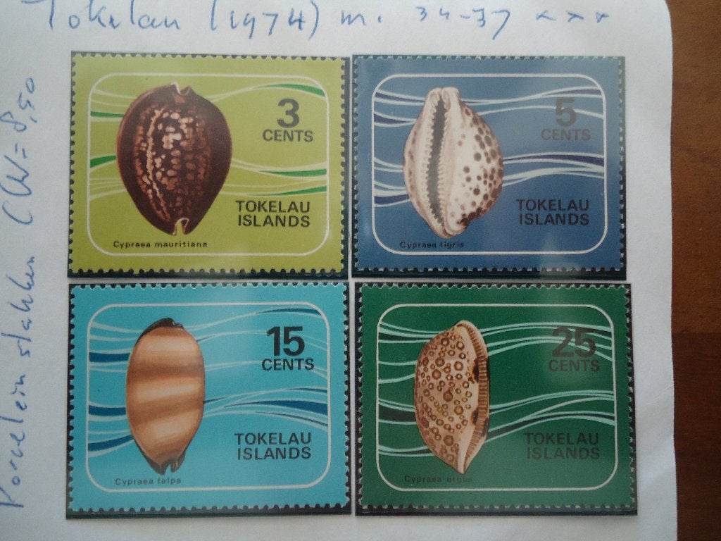 Zeeslakken Tokelau 1974, mi. 35-37 postfris, Ophalen of Verzenden, Postfris, Dier of Natuur