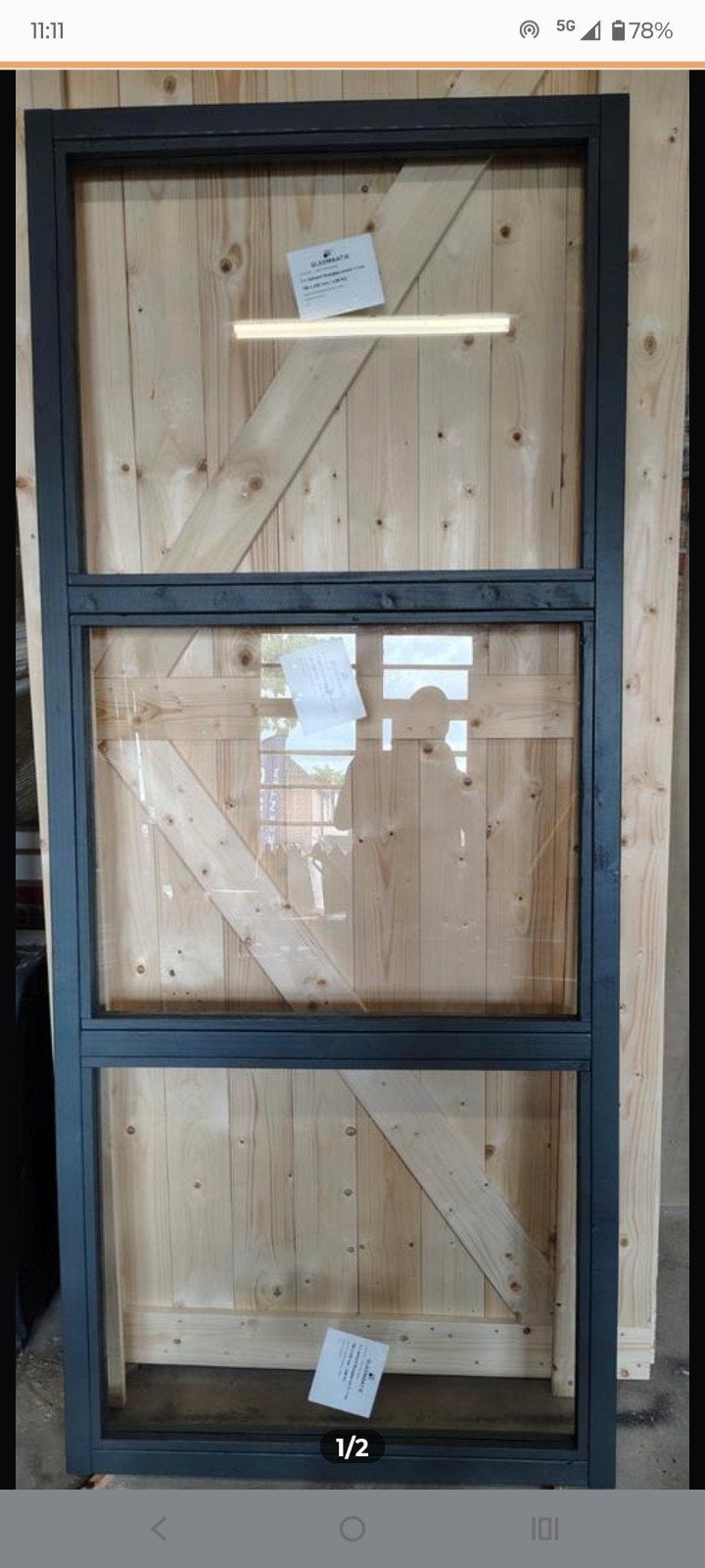 Nieuwe schuifdeur 3 ruits helder veiligheidsglas, 80 tot 100 cm, Binnendeur, Lepelstraat, Info@steigerhoutdesign.nl