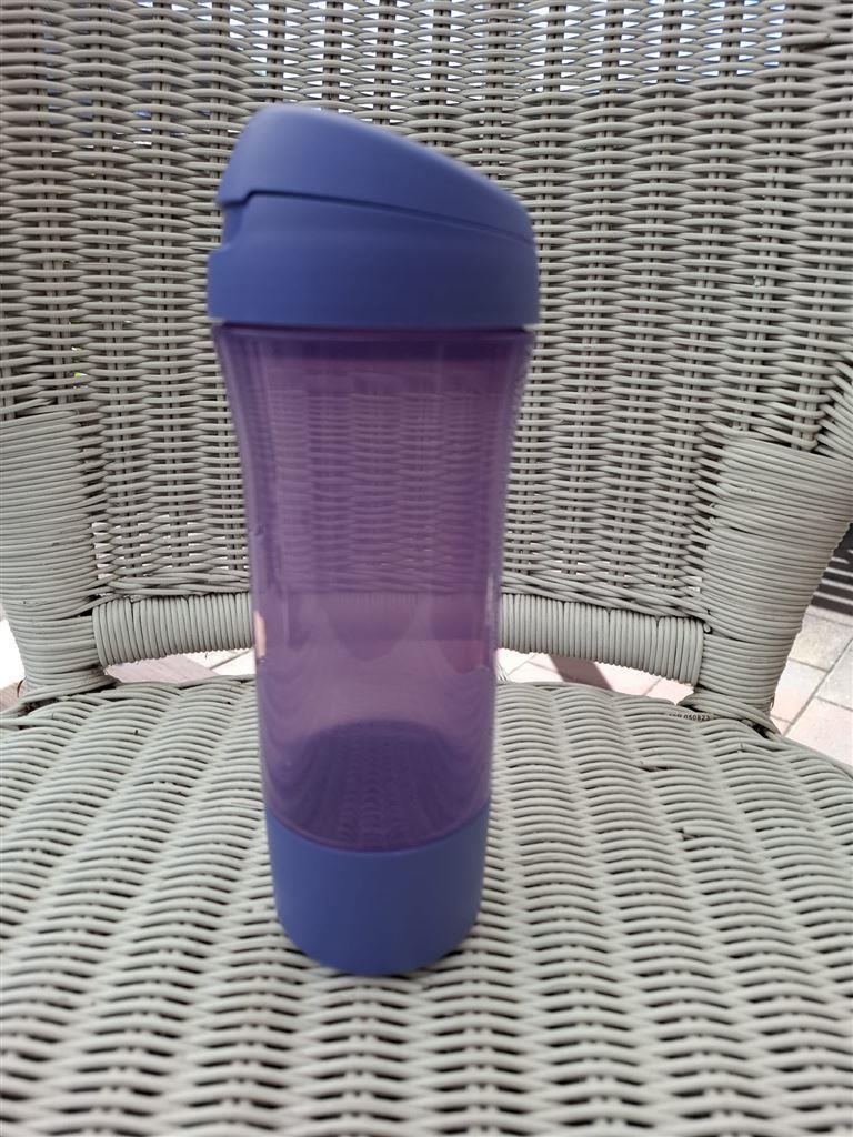 T036 Beker met opbergmogelijkeheid, Tupperware, Ophalen of Verzenden, Gebruikt, Blauw, Beker of Kan