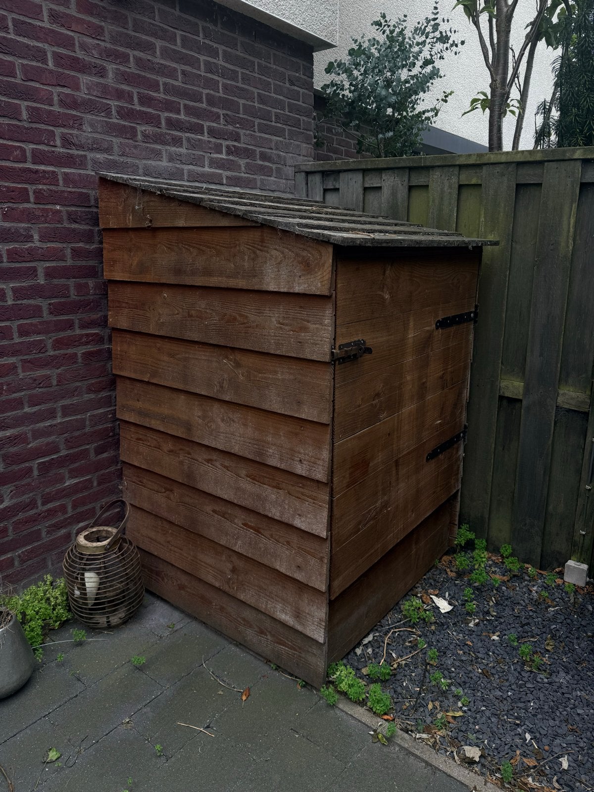 Houten berging voor buiten, Ophalen, Gebruikt, Hout, Overige typen
