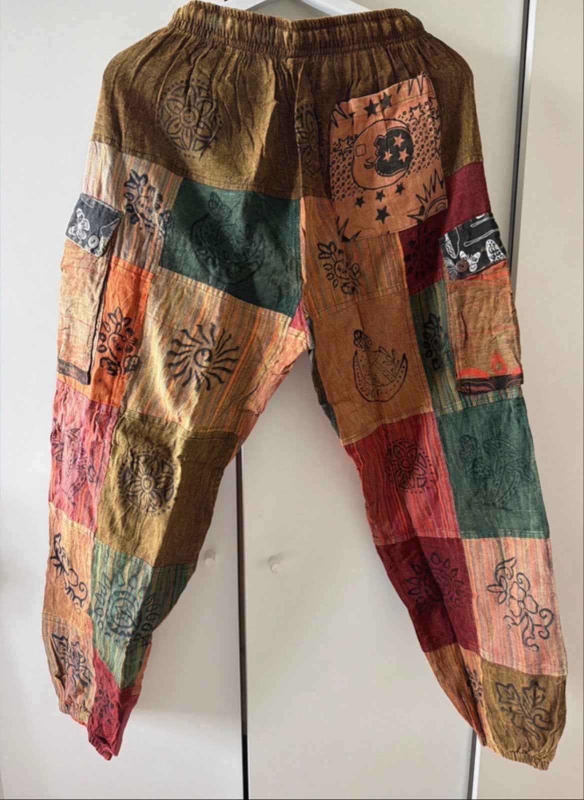 Patchwork Hippie Broek - Comfortabel en Kleurrijk, Maat 38/40 (M), Meerkleurig, Ophalen of Verzenden, Zo goed als nieuw