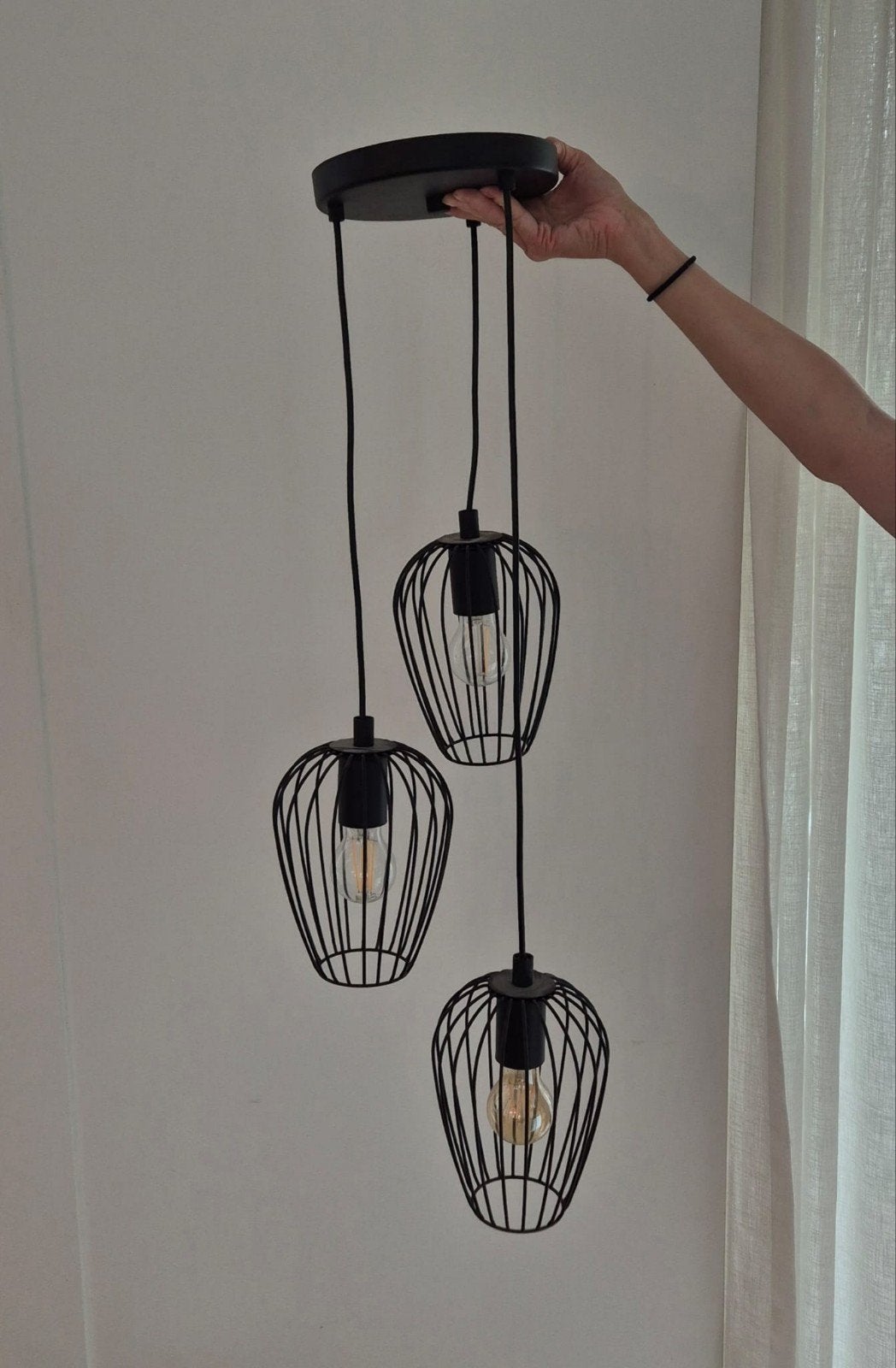 3 verschillende lampen, 2x hanglamp en 1 vloerlamp, Ophalen, Zo goed als nieuw, Metaal, Modern, industrieel