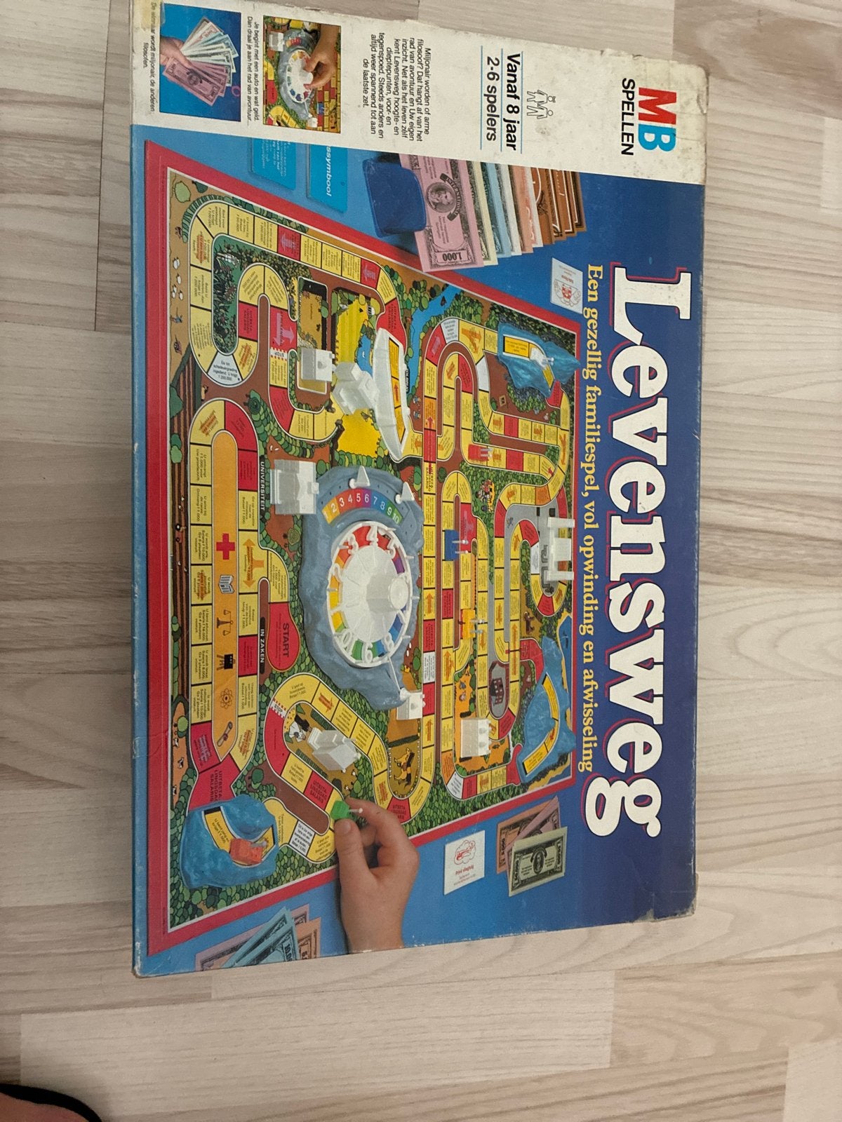 Levensweg Bordspel - MB Spellen (Vintage), Drie of vier spelers, Ophalen of Verzenden, Gebruikt