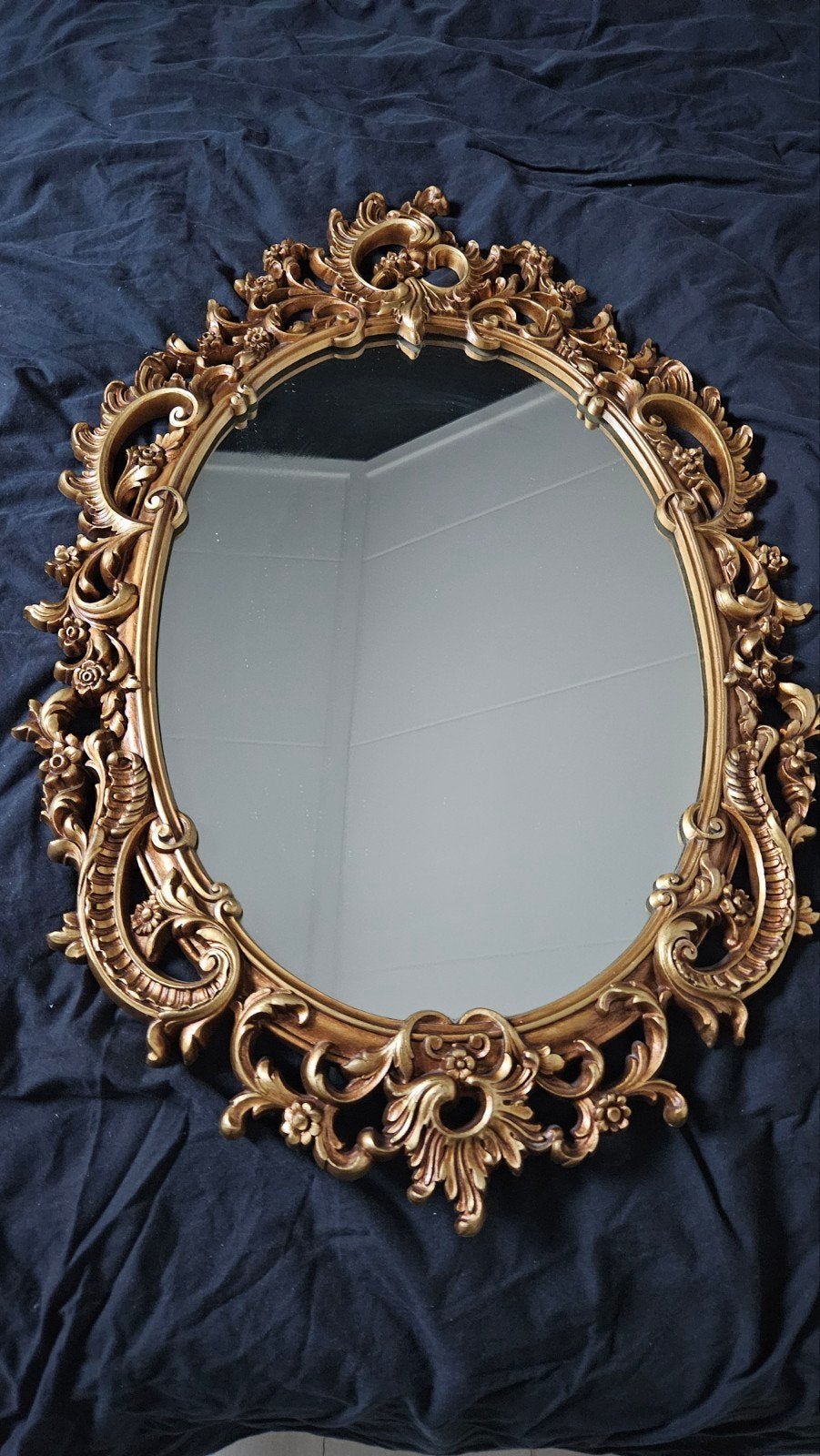 Elegante Ovale Barok Spiegel Pieterman Goudkleurig 73x48cm, Antiek en Kunst, Antiek | Spiegels, Ophalen