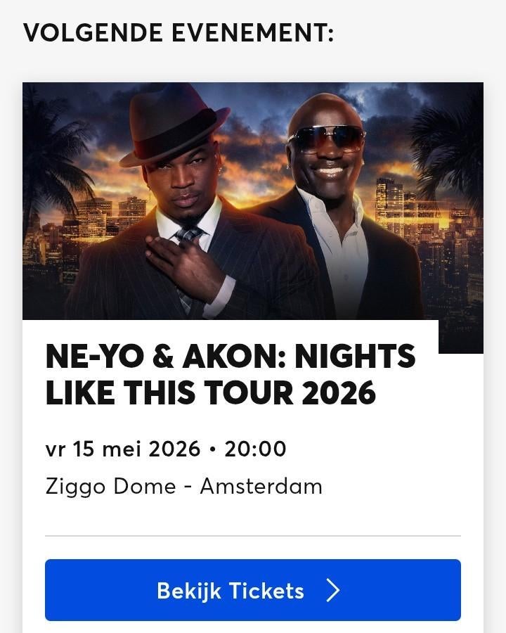 2 platinum tickets neyo&akon, Twee personen