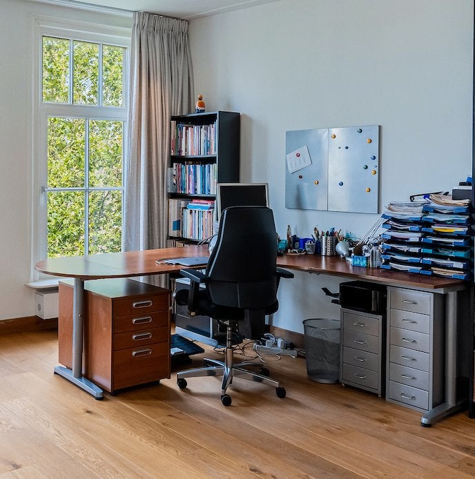 Gratis hoekbureau, Huis en Inrichting, Bureaus, Ophalen, Gebruikt, Hout, Hoekbureau
