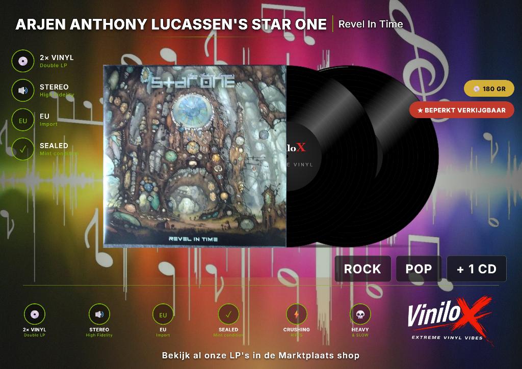 Arjen Anthony Lucassen's Star One Revel In Time 2LP + 1CD, Ophalen of Verzenden, Nieuw in verpakking, Poprock, 12 inch