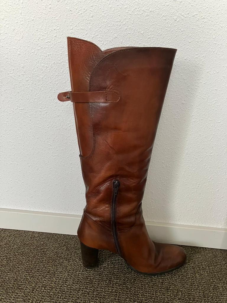 Laarzen leer  dames cognac maat 39 Davis Gomma, Kleding | Dames, Schoenen, Hoge laarzen, Bruin, Ophalen of Verzenden, Zo goed als nieuw