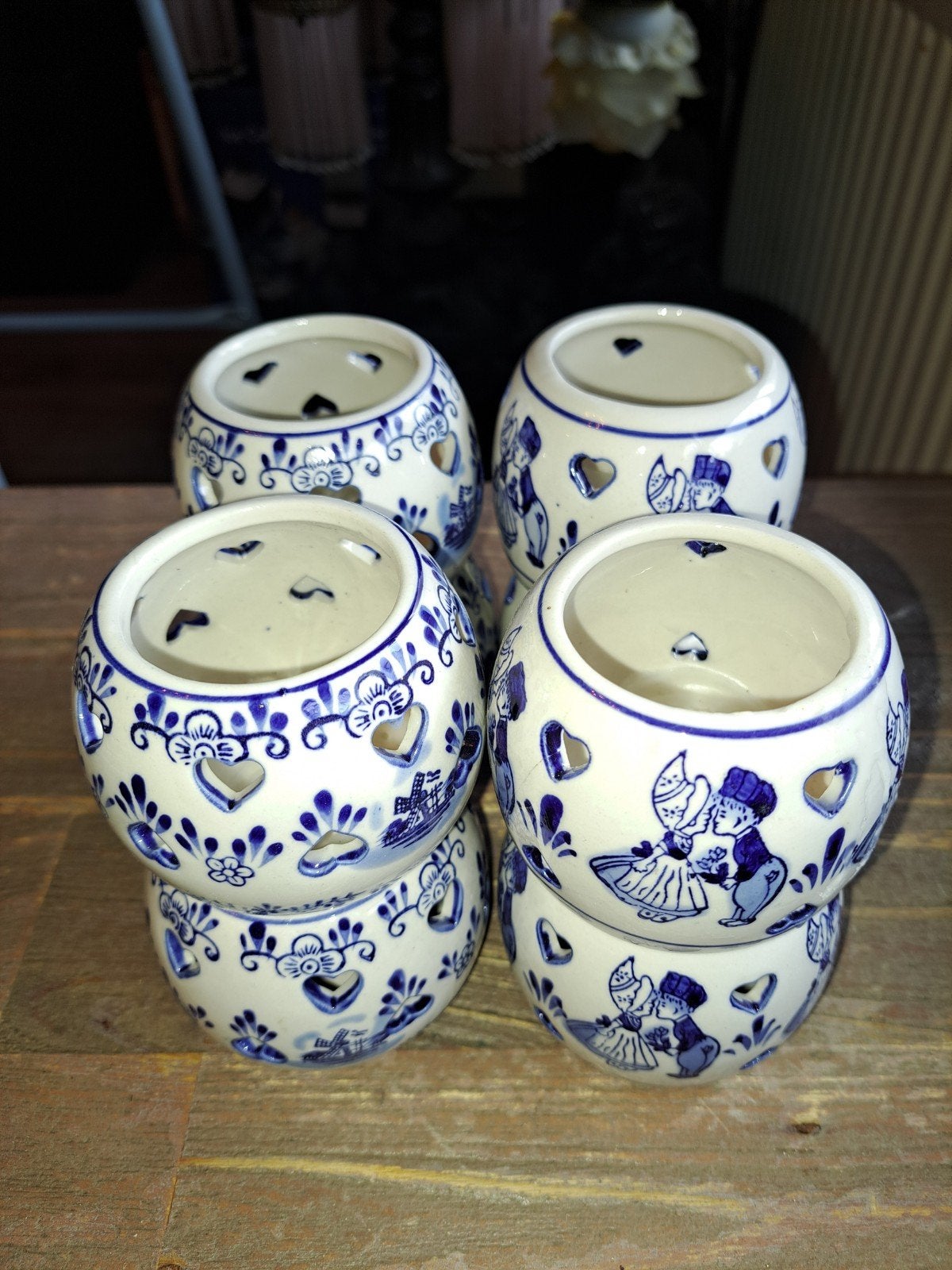 Delfts Blauw theelichthouders / waxinelichthouders, Antiek en Kunst, Ophalen