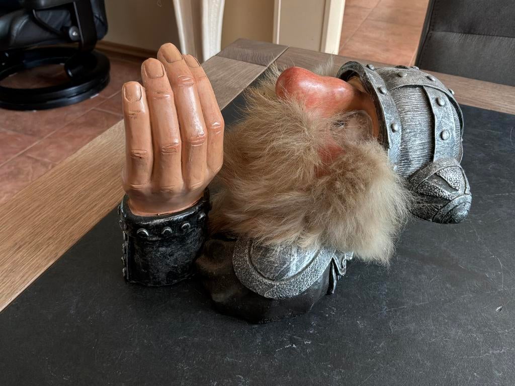 Decoratieve Viking Kop met Hand - Uniek Beeld, Ophalen of Verzenden, Zo goed als nieuw, Fantasy