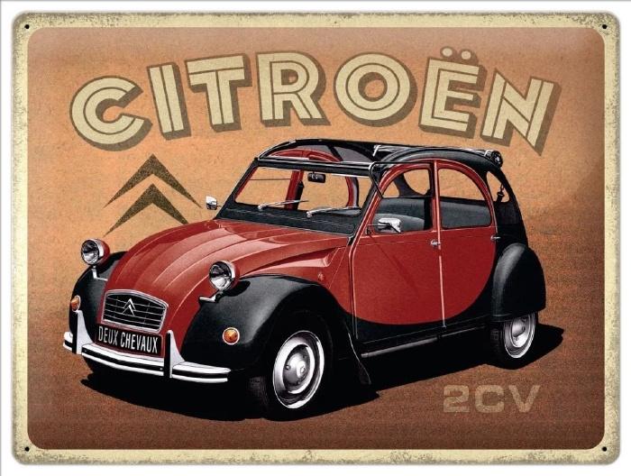 Citroen Type H 2CV relief reclamebord van metaal wandbord