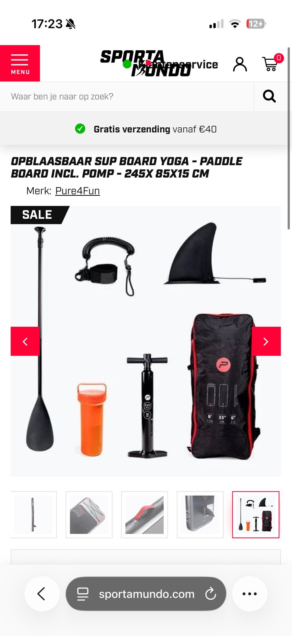 PURE4FUN SUP Yoga - Paddle Board compleet set nieuw in doos, Watersport en Boten, Suppen, Ophalen, Nieuw, SUP-boards