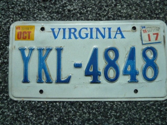 Kentekenplaat licenseplate Virginia USA, Verzenden, Gebruikt, Auto's